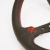T&E VERTEX JDM PERFORATED LEATHER STEERING WHEEL 10 STARS RED - 330MM - Image 5