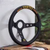 T&E VERTEX JDM PERFORATED LEATHER STEERING WHEEL 10 STARS RED & GOLD - 330MM - Image 4