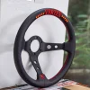 T&E VERTEX JDM PERFORATED LEATHER STEERING WHEEL 10 STARS RED - 330MM - Image 4