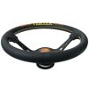 T&E VERTEX JDM PERFORATED LEATHER STEERING WHEEL 10 STARS RED & GOLD - 330MM - Image 3
