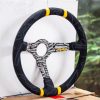 MOMO ULTRA STEERING WHEEL BLACK ALCANTARA YELLOW INSER - 350MM - Image 2
